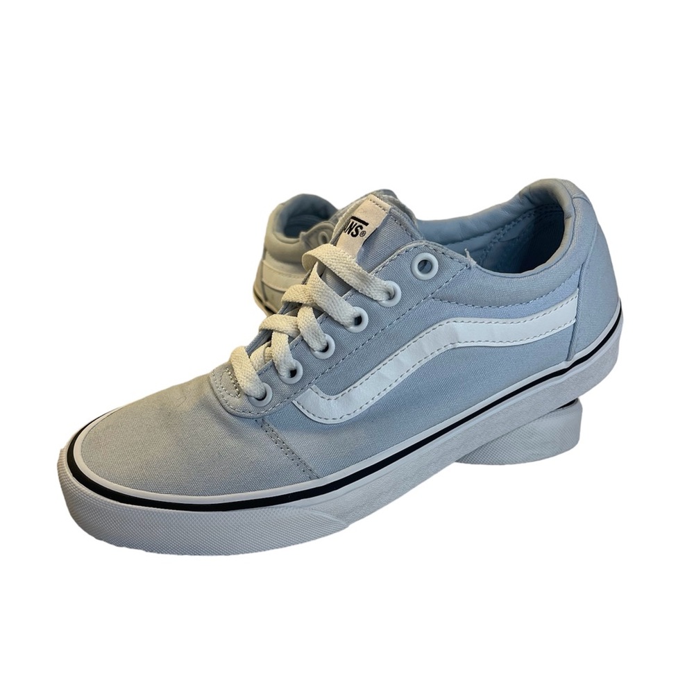 VANS  Womens Classic Old Skool Sky Blue/White Canvas Sneaker Lace Up Size 7.5